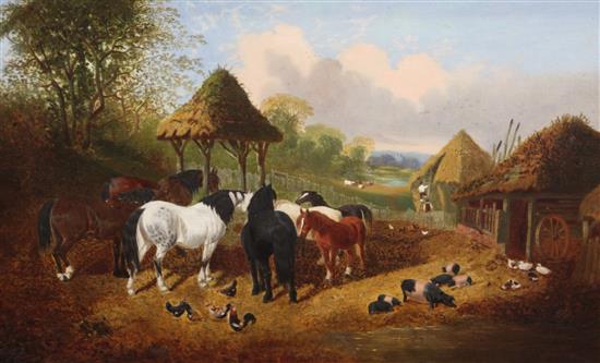 After John Frederick Herring Jnr Farmyard scenes 18 x 29in.